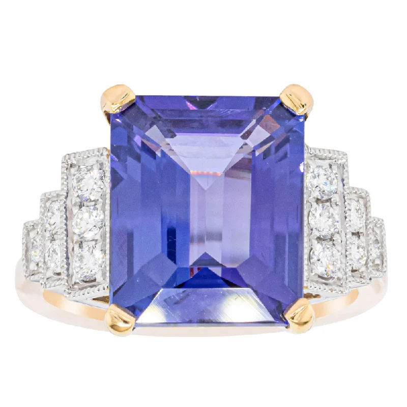 Fashion-Forward Jewelry At Exclusive Discounts 18ct Yellow Gold 6.83ct Tanzanite & Diamond Maya Ring