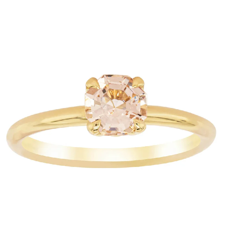 Shine Bright With Our Special Jewelry Promotions 18ct Yellow Gold Morganite Mini Octavia Ring