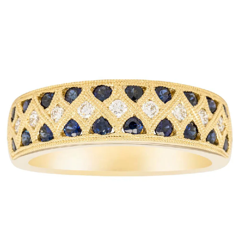 Shine Without Limits – Jewelry Sale Happening Now 18ct Yellow Gold Sapphire & Diamond Honour Band