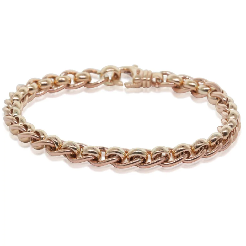 Don't Miss Out – Shop Elegant Jewelry For Less 9ct Rose Gold Rollercurb Bracelet