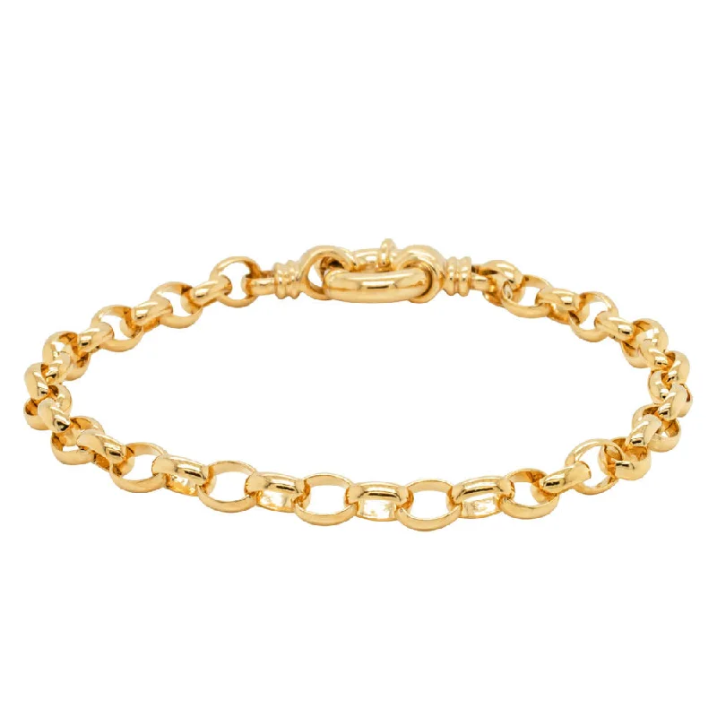 Delicate Crystal Jewelry For Sophisticated Charm 9ct Yellow Gold Oval Belcher Bracelet