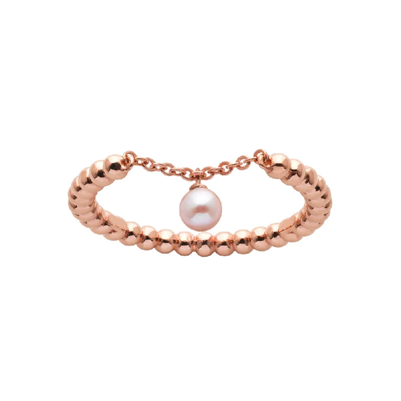 Personalized Engraved Jewelry For Meaningful Gifts Karen Walker Vermeer Pearl Ring - 9ct Rose Gold